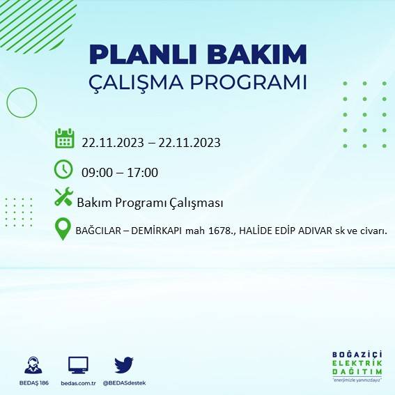 İstanbul'un bu ilçelerinde yaşayanlar dikkat: Saatlerce sürecek elektrik kesintisi için hazır olun 6